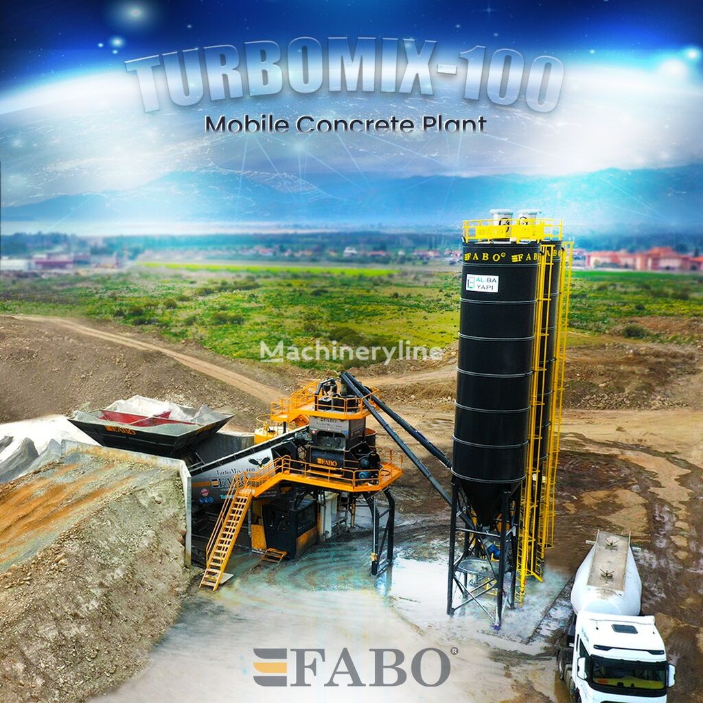 FABO TURBOMIX-100 Mobile Concrete Batching Plant planta de hormigón nueva