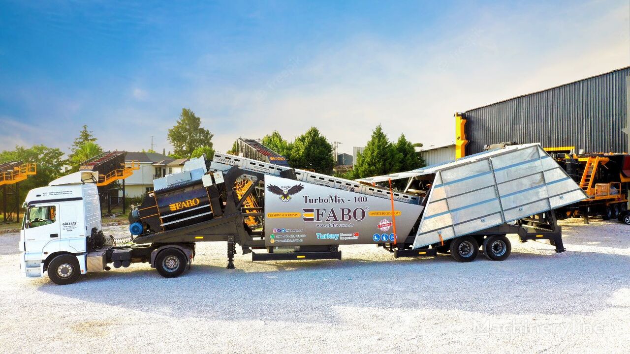 FABO TURBOMIX-100 Mobile Concrete Batching Plant planta de hormigón nueva